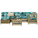 7 Piece Garden Sofa Set Solid Wood Pine