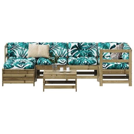 7 Piece Garden Sofa Set Solid Wood Pine
