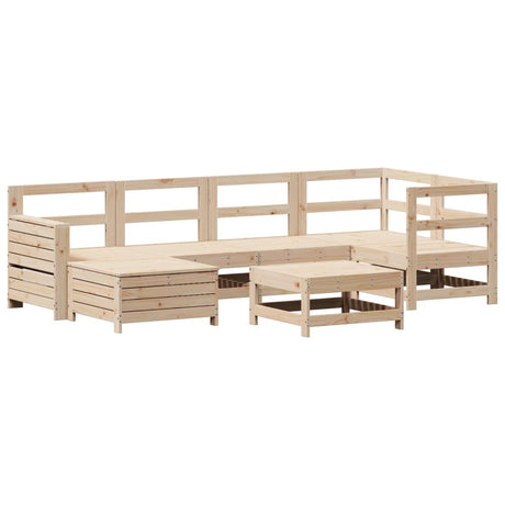 7 Piece Garden Sofa Set Solid Wood Pine