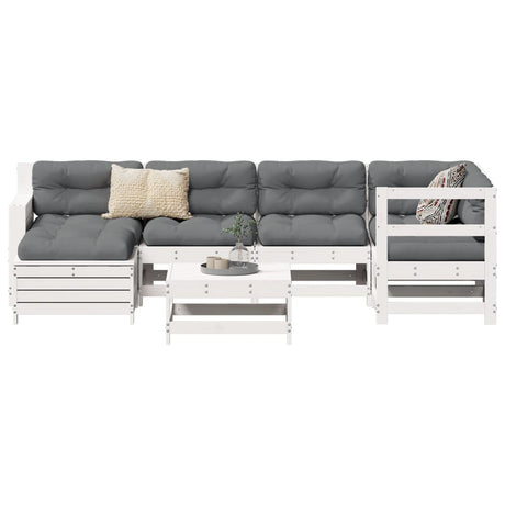 7 Piece Garden Sofa Set Solid Wood Pine