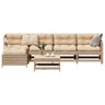 6 Piece Garden Sofa Set Solid Wood Pine