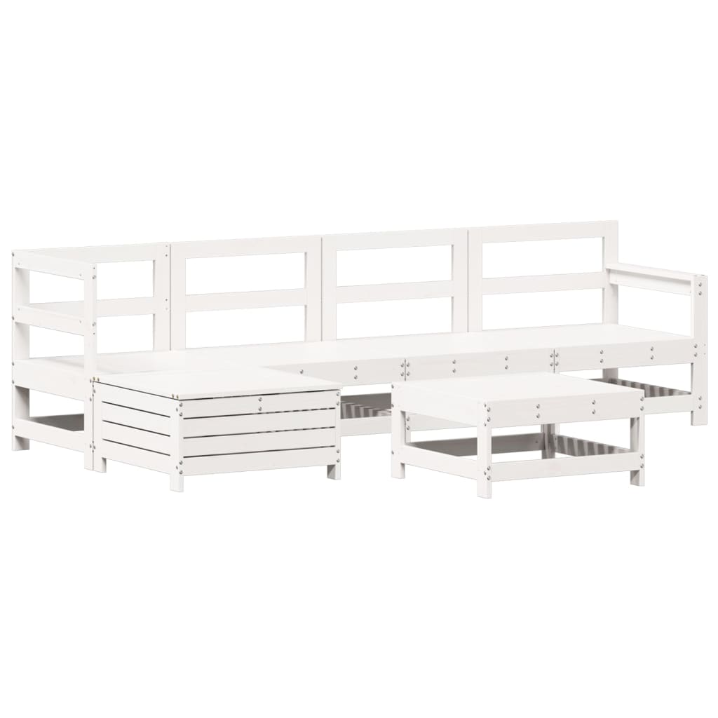 6 Piece Garden Sofa Set Solid Wood Pine