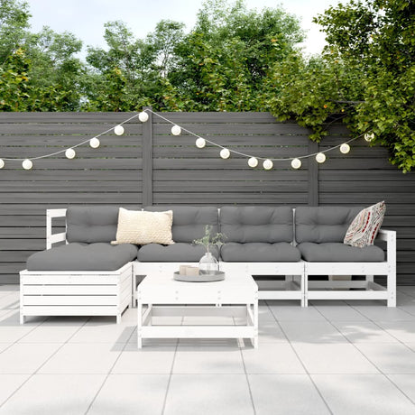 6 Piece Garden Sofa Set Solid Wood Pine