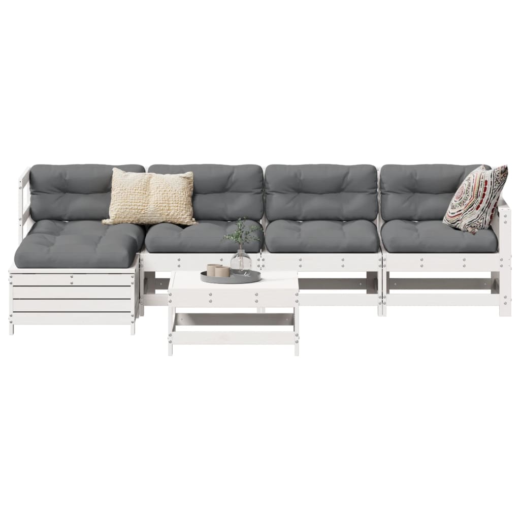 6 Piece Garden Sofa Set Solid Wood Pine