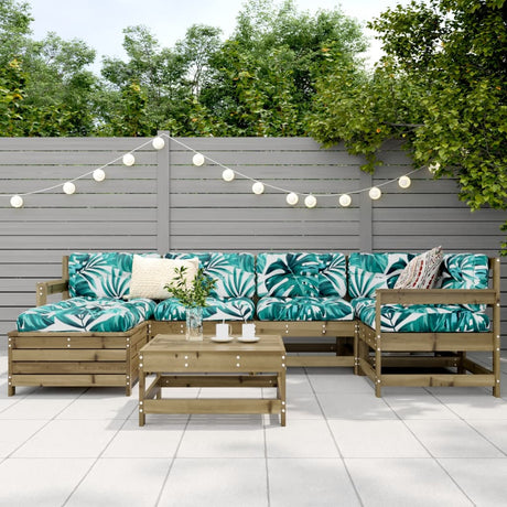 7 Piece Garden Sofa Set Impregnated Wood Pine