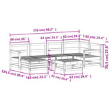 7 Piece Garden Sofa Set Impregnated Wood Pine