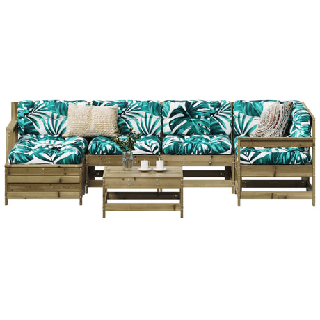 7 Piece Garden Sofa Set Impregnated Wood Pine