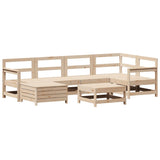 7 Piece Garden Sofa Set Solid Wood Pine