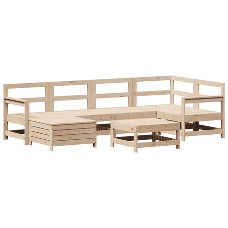 7 Piece Garden Sofa Set Solid Wood Pine
