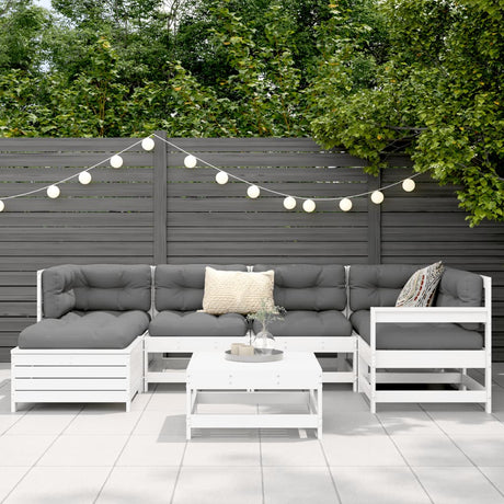 7 Piece Garden Sofa Set Solid Wood Pine