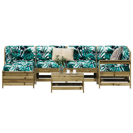7 Piece Garden Sofa Set Solid Wood Pine