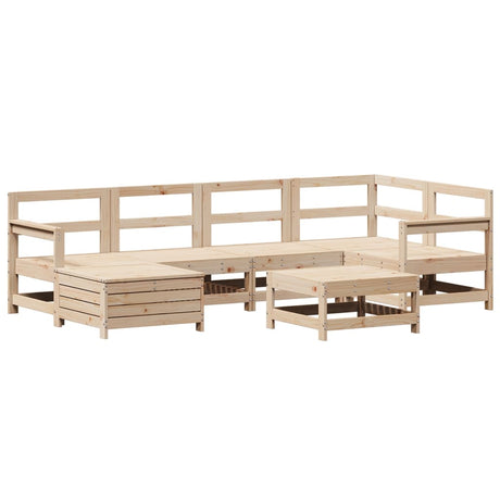 7 Piece Garden Sofa Set Solid Wood Pine