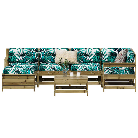 7 Piece Garden Sofa Set Solid Wood Pine