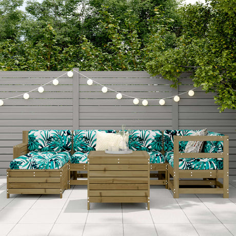 7 Piece Garden Sofa Set Impregnated Wood Pine