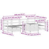 7 Piece Garden Sofa Set White Solid Wood Pine