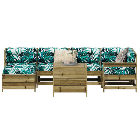 7 Piece Garden Sofa Set White Solid Wood Pine