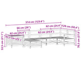 7 Piece Garden Sofa Set Solid Wood Douglas Fir