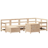 7 Piece Garden Sofa Set Solid Wood Pine