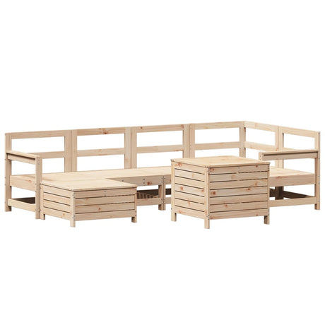 7 Piece Garden Sofa Set Solid Wood Pine
