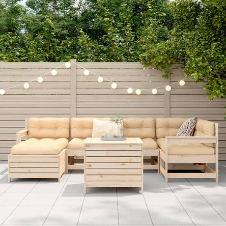 7 Piece Garden Sofa Set Solid Wood Pine