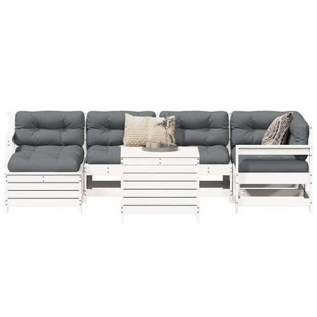 7 Piece Garden Sofa Set Solid Wood Pine