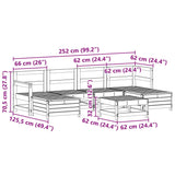 7 Piece Garden Sofa Set Solid Wood Pine