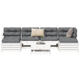 7 Piece Garden Sofa Set Solid Wood Pine