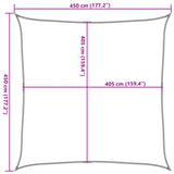 Sunshade Sail 160 g/m² Square Light Grey 4.5x4.5 m HDPE