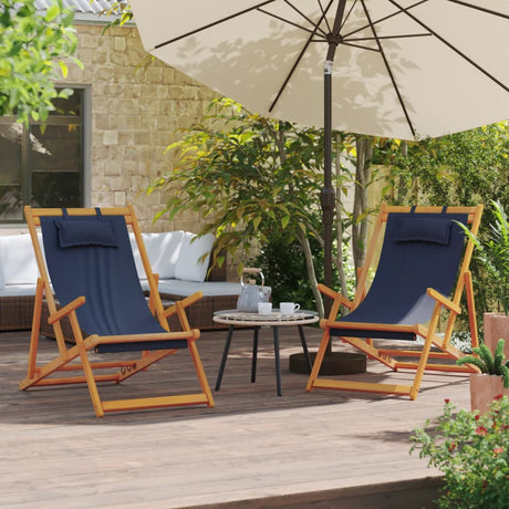 Folding Beach Chairs 2 Pcs White Fabric