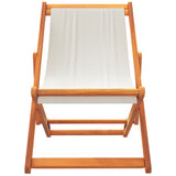 Folding Beach Chairs 2 Pcs White Fabric