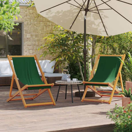 Folding Beach Chairs 2 Pcs White Fabric