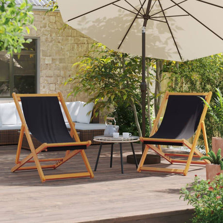 Folding Beach Chairs 2 Pcs White Fabric