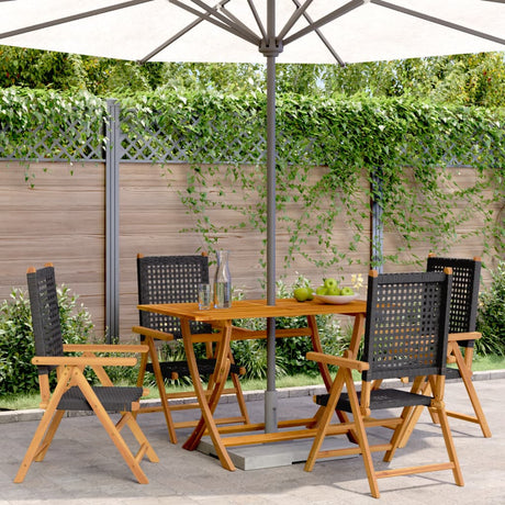 Reclining Garden Chairs 8 Pcs Poly Rattan And Solid Wood
