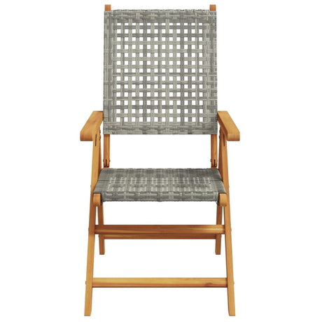 Reclining Garden Chairs 8 Pcs Poly Rattan And Solid Wood