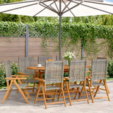 Reclining Garden Chairs 8 Pcs Poly Rattan And Solid Wood
