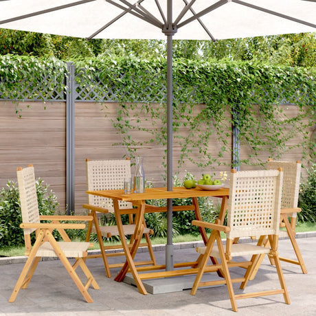 Reclining Garden Chairs 8 Pcs Poly Rattan And Solid Wood