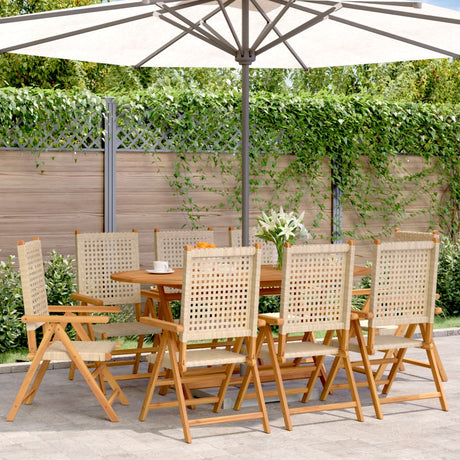 Reclining Garden Chairs 8 Pcs Poly Rattan And Solid Wood