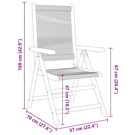 Reclining Garden Chairs 8 Pcs Solid Wood Acacia