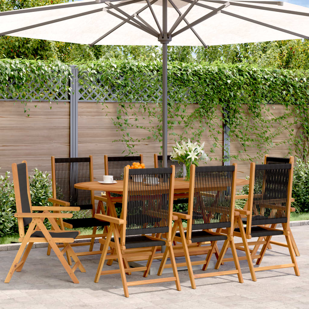 Reclining Garden Chairs 8 Pcs Solid Wood Acacia