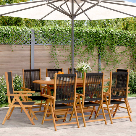 Reclining Garden Chairs 8 Pcs Solid Wood Acacia