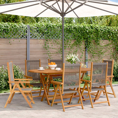 Reclining Garden Chairs 8 Pcs Solid Wood Acacia