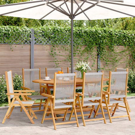 Reclining Garden Chairs 8 Pcs Solid Wood Acacia