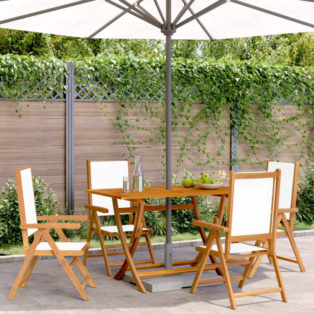 Garden Chairs 2 Pcs Solid Wood Acacia And Fabric