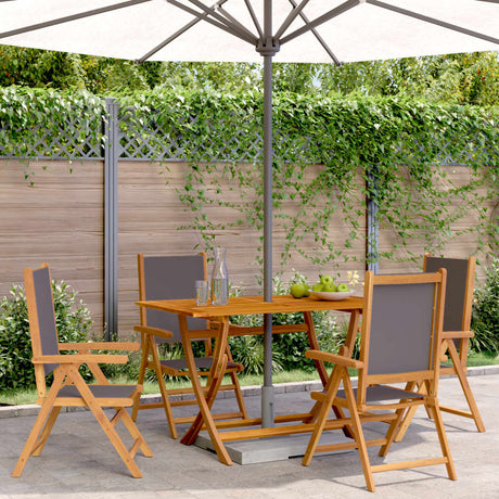 Garden Chairs 2 Pcs Solid Wood Acacia And Fabric