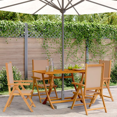 Garden Chairs 2 Pcs Solid Wood Acacia And Fabric