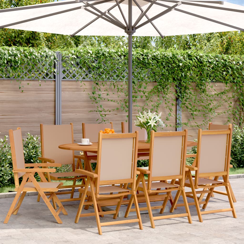Garden Chairs 2 Pcs Solid Wood Acacia And Fabric