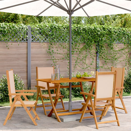Garden Chairs 2 Pcs Solid Wood Acacia And Fabric