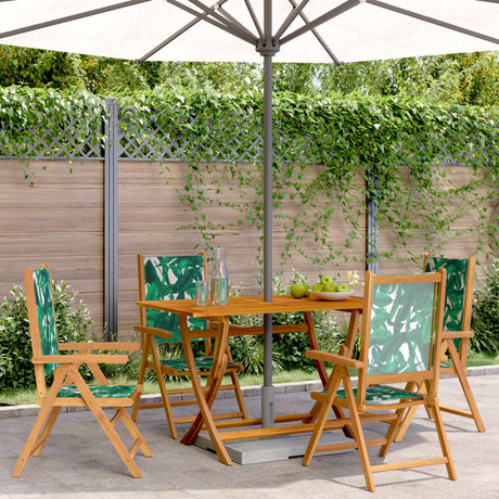 Garden Chairs 2 Pcs Solid Wood Acacia And Fabric