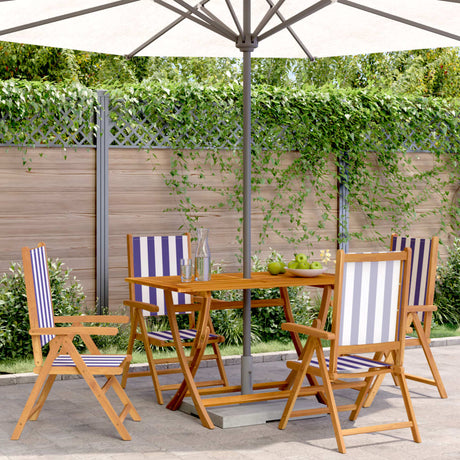 Garden Chairs 2 Pcs Solid Wood Acacia And Fabric