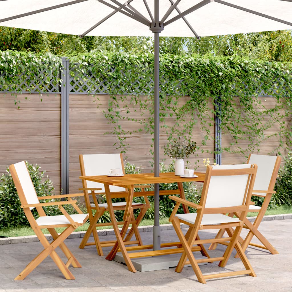 Garden Chairs 2 Pcs Solid Wood Acacia And Fabric
